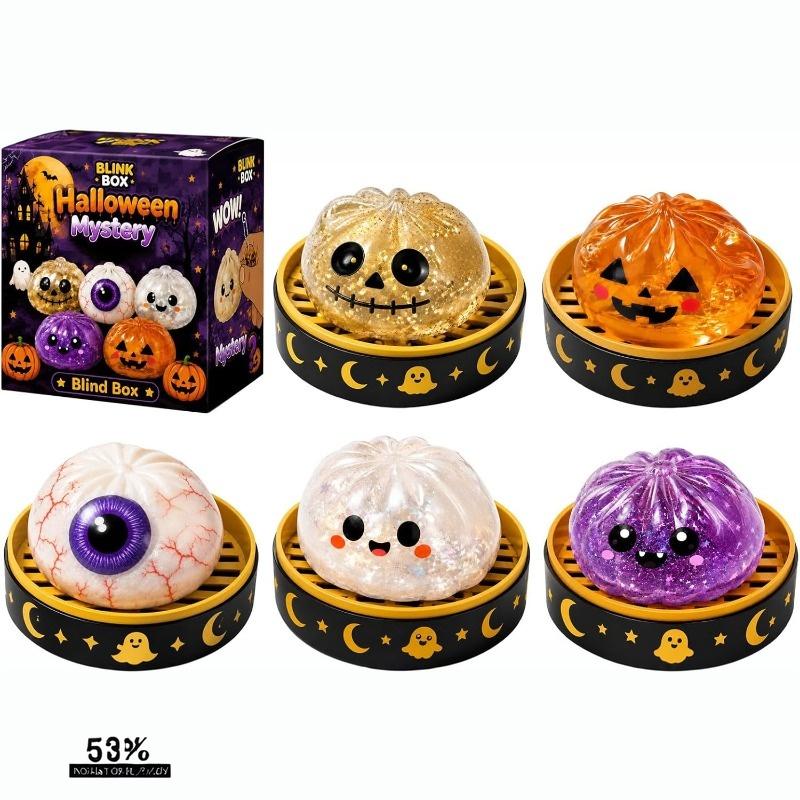 Geister-Knödel Squishy, Niedlicher Weicher Dehnbarer Halloween-Geister-Knödel zum Quetschen, Sensorisches Fidget Squishy Zur Angstlinderung, Perfekt für Gastgeschenke