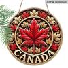 2D Flat Printed, 1pc Round Aluminum Canada Maple Leaf Sign, Retro Metal Wall Art, Vintage Style, Waterproof & Durable, Easy to Install, Perfect for