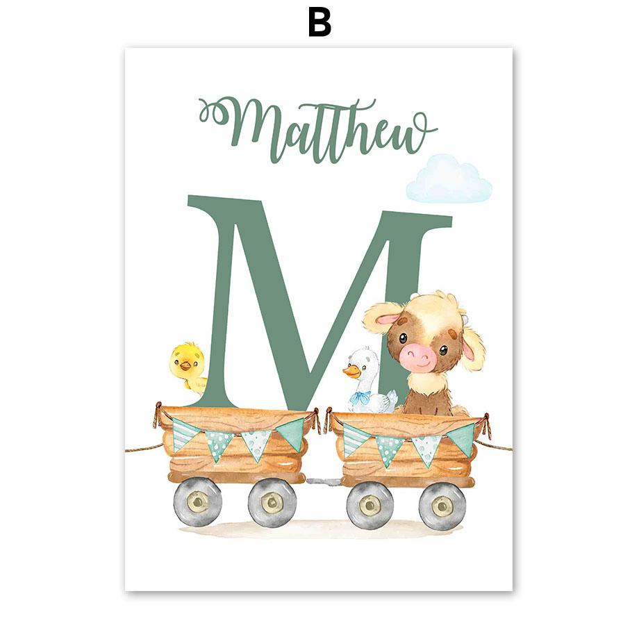 

Tractor Cattle Sheep Pig Rabbit Duck Animals Wall Art Canvas Painting Nordic Posters And Prints Pictures Baby Kids Room Decor 13X18 cm No Framed