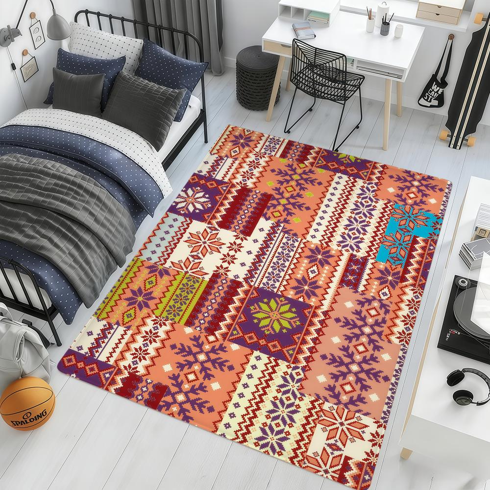 Retro bohemian floral plaid vintage hogar Bedside Rug Kitchen Bath Floor Mat Hallway Balcony Carpet Entrance Doormat Decor Home