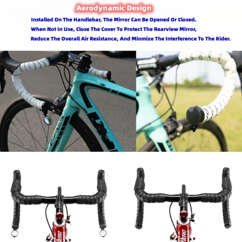 1 PairBicycle  Rear View Convex Mirror Handlebar Drop Bar Mount Acrylic Lens Back Sight Reflector Light Weight