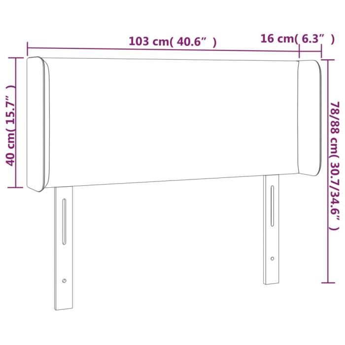 VidaXL Headboard with Ears Cappuccino 103x16x78-88 Cm Faux Leather3118577
