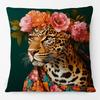Fashion Chic Floral Animals Posters Cushion Cover Tiger Leopard Highland Cow Cockatoo Cat Dog Print Pillow Case