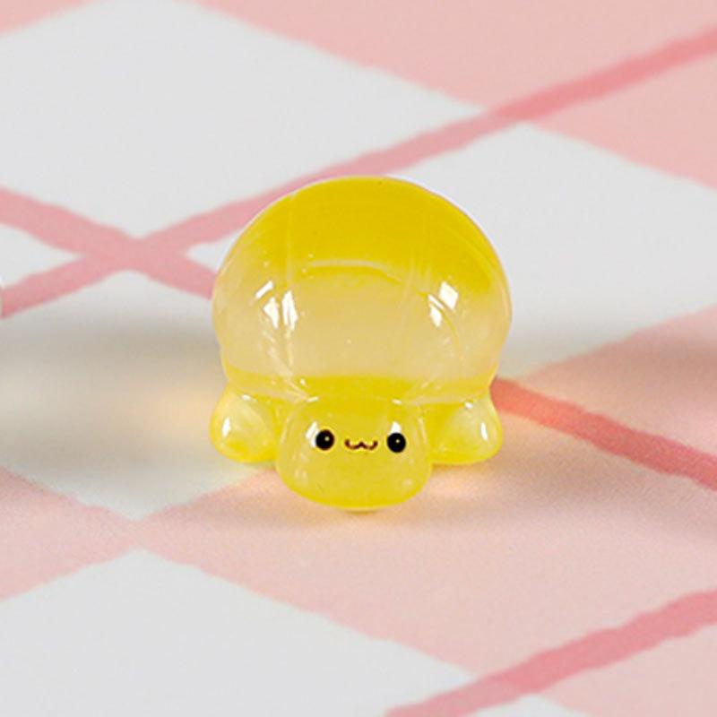 1PCS Colorful Luminous Mini Tortoise Micro Landscape Figure Ornament DIY Glowing Turtle Miniature Statue Potted Garden Decor
