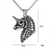 One-Horned Beast Pendant Necklace Retro Viking Couple Jewelry