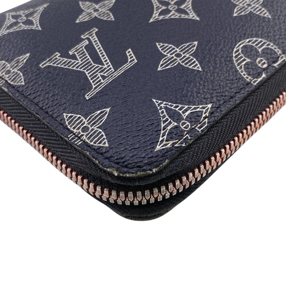 Louis Vuitton M62931 Zip Around Monogram Ink Monogram Zippy Organizer NM Purse Navy Monogram Women Used