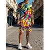 Tute con Stampa 3D Graffiti Colorati Uomo Donna Casual Manica Corta T-Shirt Pantaloncini Set 2 Pezzi Tute Sportive Abbigliamento Uomo