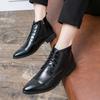 2025 Men Casual Ankle Boots High Quality Leather Side Zipper Business Chelsea Boots British Style Comfy Men Shoe Plus Size 38-48