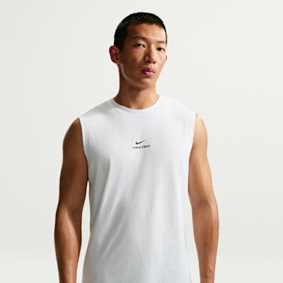 Nike Tank Tops Men s White/Black Crew Neck Moderate S