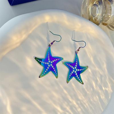 Marine Style  Girl Women Earrings Starfish Wave Conch Shell Mermaid Seahorse Jellyfish Hippocampus Turtle Earrings