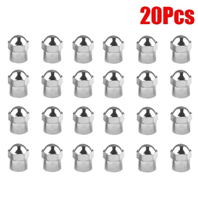 Car Tire Valve Caps Silver Round Head Chrome Plating Dust Proof Covers Cars Motorcycles Bike Tyre Styling Valve Cap Accessories