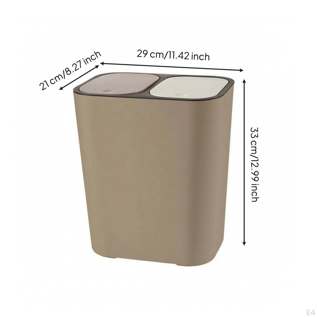 Pattumiera a Doppio Scomparto Compatta Rettangolare a Doppio Coperchio con Design a Due Scomparti per Cucina,