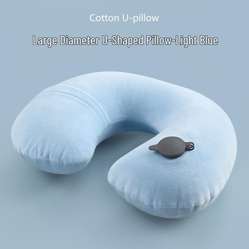 Custom Inflatable Hooded U-shaped Neck Pillow for Travel and Napping.