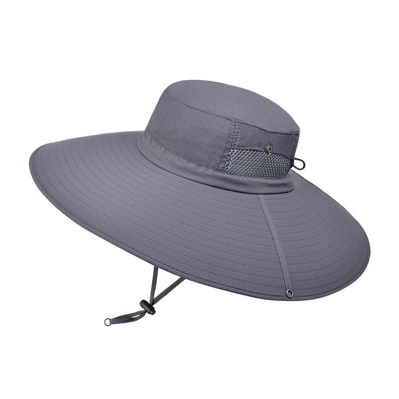 9252 summer sunscreen visor men's enlarged brim bucket hat outdoor mountaineering fishing breathable hat