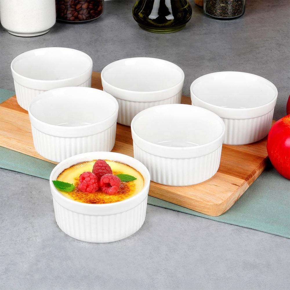Ceramic Baking Bowls White 260 Ml 12 Pcs.