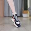 Thick-soled Heightening Women's Autumn New Versatile Sports Shoes Soft Leather Breathable Casual High-top Women's Shoes