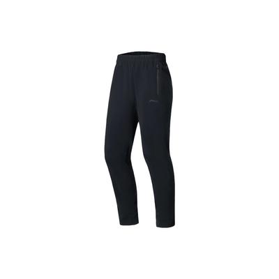Li Ning Trainingsserie Einfarbig Atmungsaktiv Schweißabsorbierend Tapered Stricksporthose Herrenhose Schwarz AYKS535-1