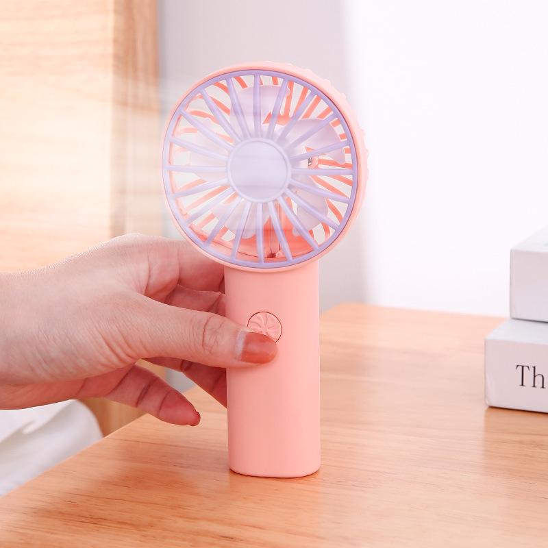 Tragbarer Taschenventilator für Studenten: Süß, Zweifarbig, Handheld, Wiederaufladbar, Vertikale Lagerung.