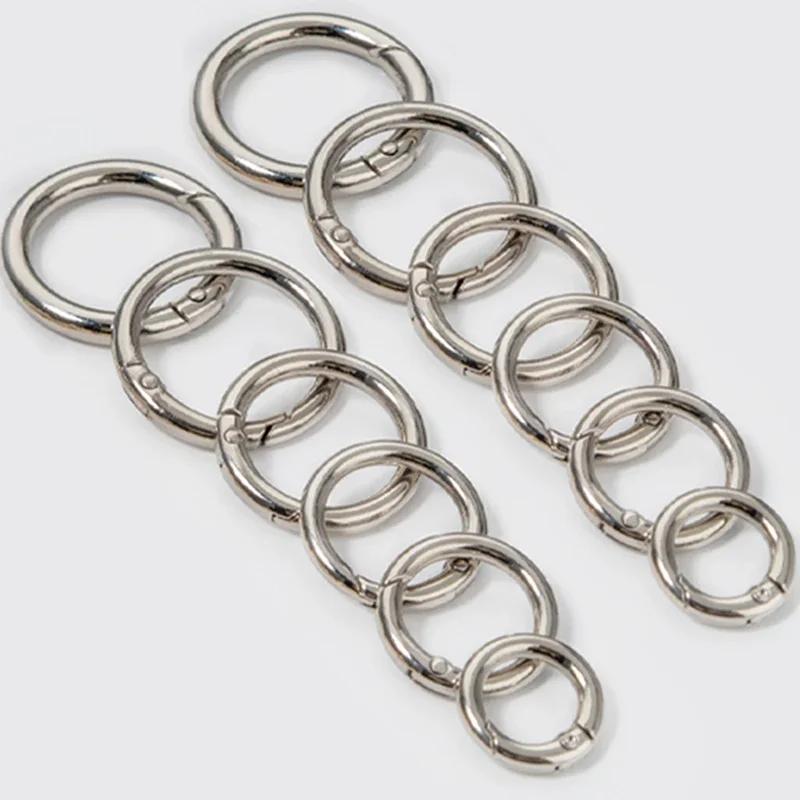 20Pcs Metal Purse Buckles 20/25/26/33mm Spring O Ring Round Carabiner Snap Hook Spring Keyring Clasp DIY Jewelry Bag Accessories