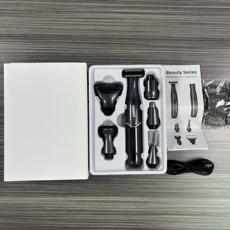 6-in-1 Electric Shaver Bikini Trimmer Body Trimmer for Facial Underarm Leg Hair Removal Grooming Tool