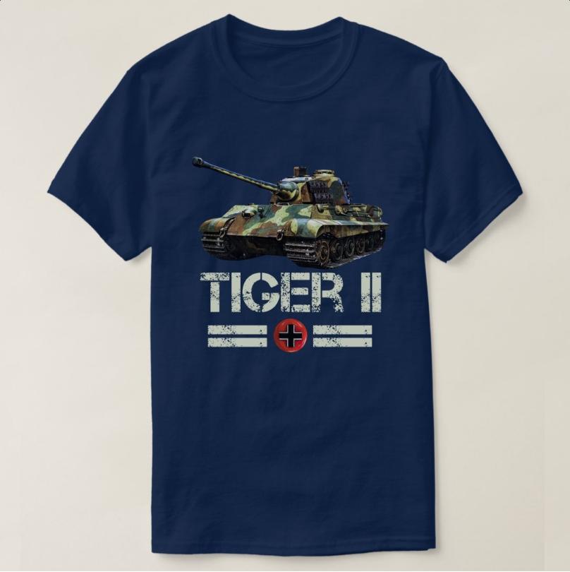 WWII German King Tiger Panzer VI Tiger II Tank T-Shirt 100% Cotton O-Neck Summer Short Sleeve Casual Mens T-shirt Size S-3XL