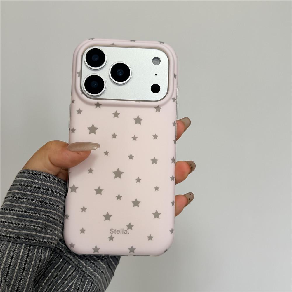 

Матовый чехол для телефона в корейском стиле со звездами для Apple 17 Pro Max/16 Pro Max/15 Pro/14 14Pro