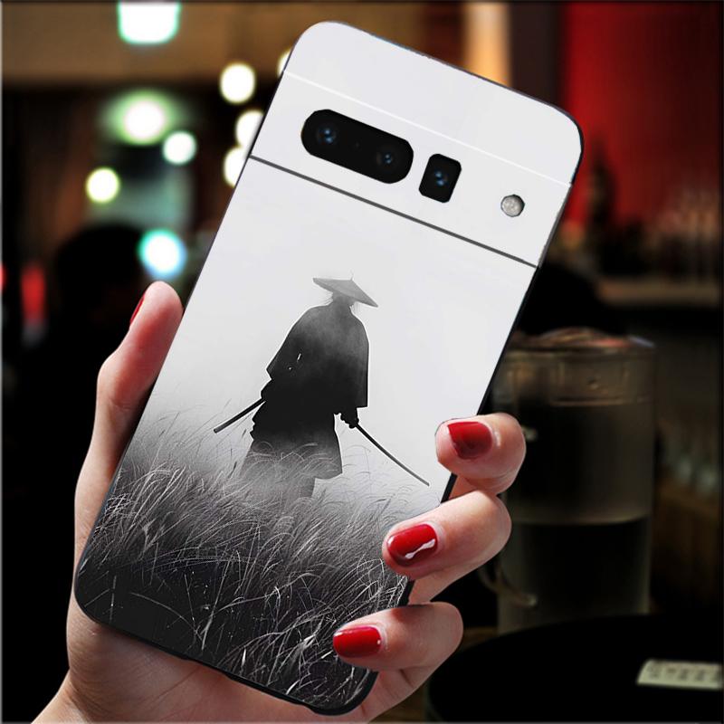 For Google Pixel 10 9 Pro XL Silicone Phone Soft Case For Google Pixel 9A 8A 7A 6A 5 Cover Shell Japanese Samurai Sword Anime