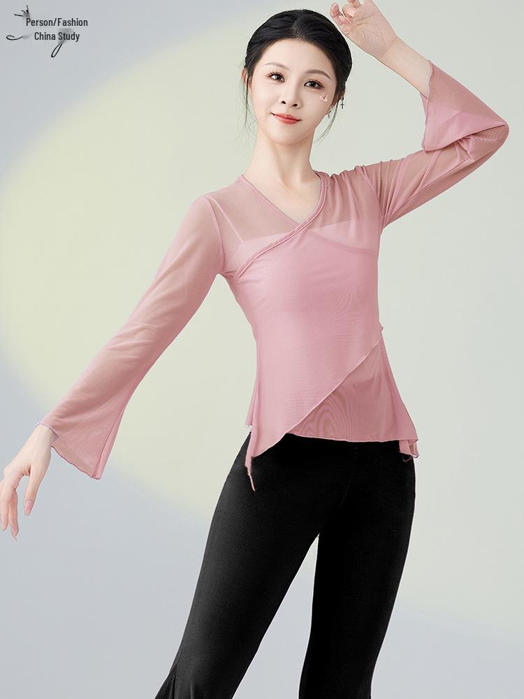 2025 New Chinese Classical Dance Gauze Top for Training and Performances