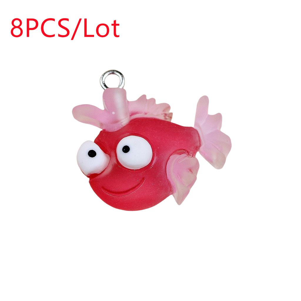 8PCS/LOT Resin Ocean Series Pendant Suitable for DIY Necklace Earrings Keychain Kawaii Scrapbooking Embellishments Diy Accessories