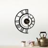 Large World Map Wall Clock, Metal Minimalist Modern Clock, Round Silent Non-Ticking Battery Operated Wall Clocks for Living Room/Home