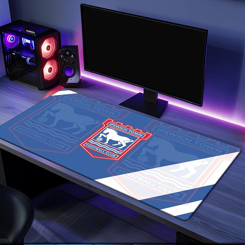 Tappetino per mouse con stemma dell'Ipswich Town Football Club, base in gomma, tappetino da scrivania per esports, tappetino per mouse per giocatori e uso in ufficio, scrivania da gioco, tappetino facile da pulire
