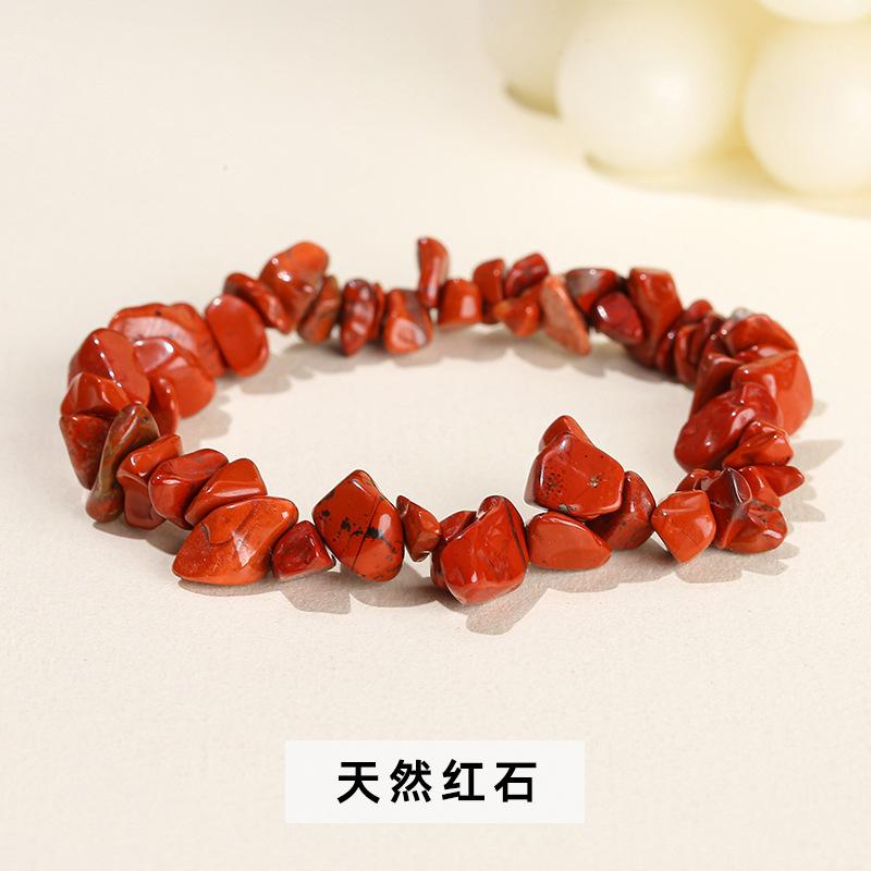 Natural Crystal Agate, Colorful Crushed Stone, Elastic Bracelet, Irregular, European and American Jewelry