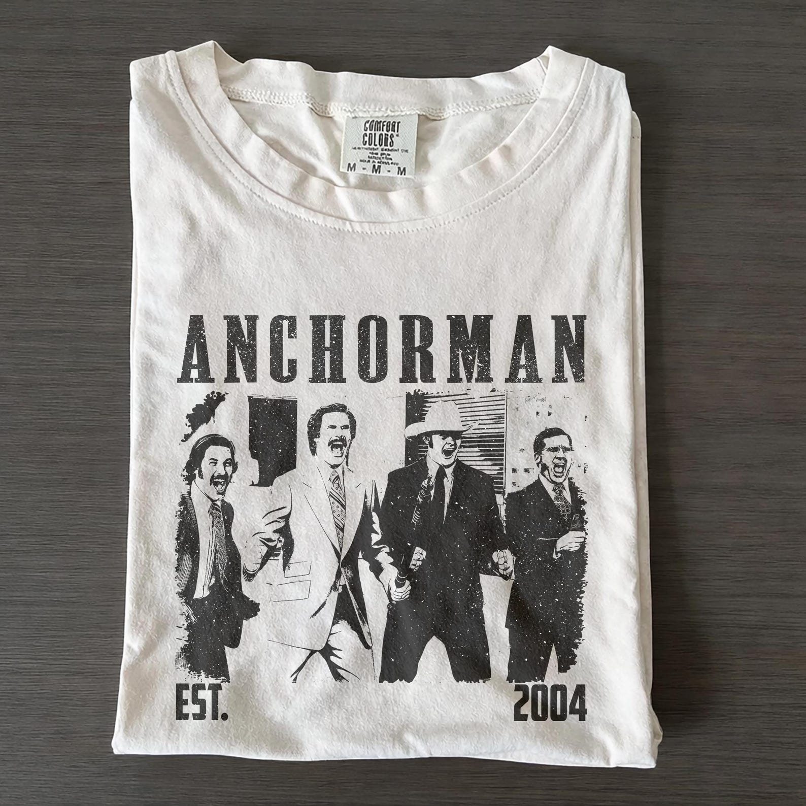Anchorman Ron Burgundy Shirt, Vintage Comedy Movie, Comfort Colors Unisex Tee L
