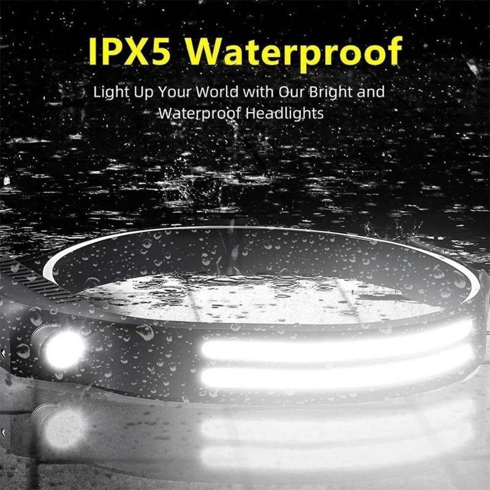 3000mah USB Rechargeable COB LED Induction Headlamp With 3000mAh Built-in Battery Head Flashlight Outdoor Camping Fishing Head Lantern
