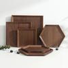 Japanese Style Black Walnut Tray, Light Luxury Dessert Tray, Cake Rack, Rectangular Solid Wood Tea Tray, Wooden Tableware