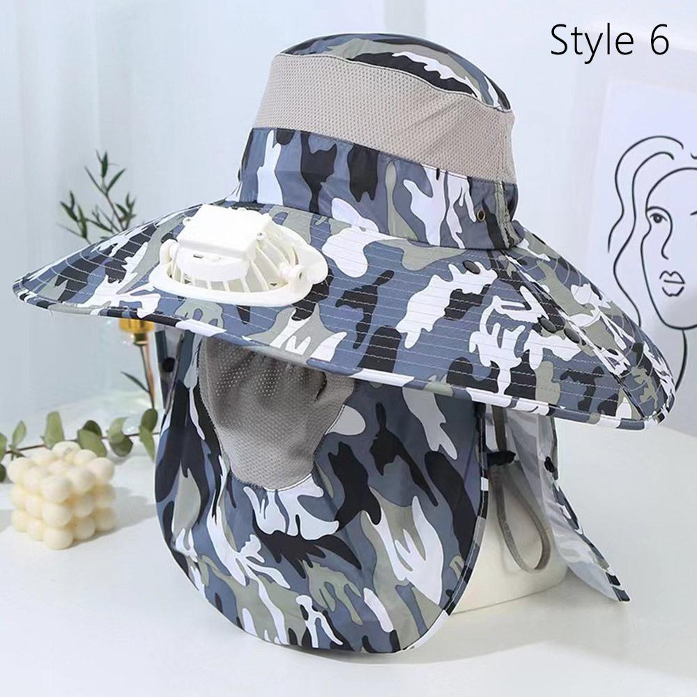 Solar Charging Solar Fan Hat Wide Brim Bucket Hat Portable Summer Cooler Cap  Sun Protection