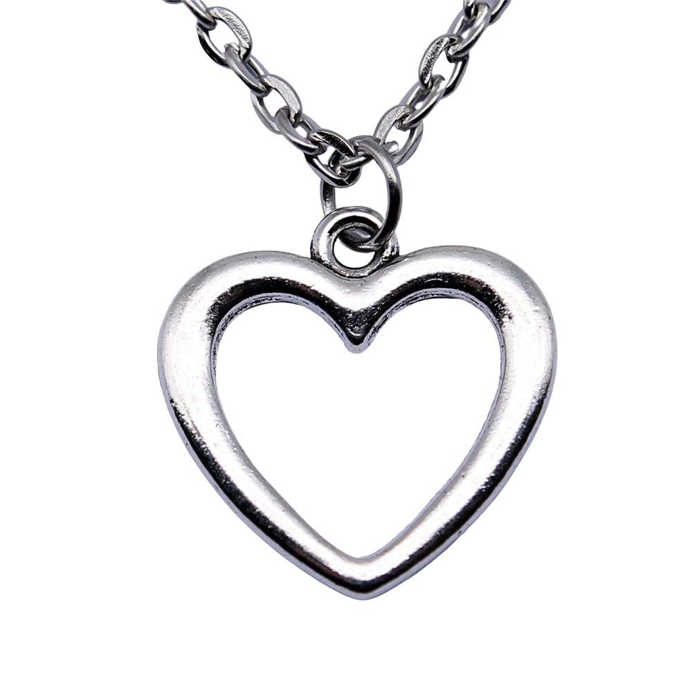 Peach Heart Love Letter Tags Pendant Antique Bronze Silver Metal Boys Collar Necklace Best Seller Gift