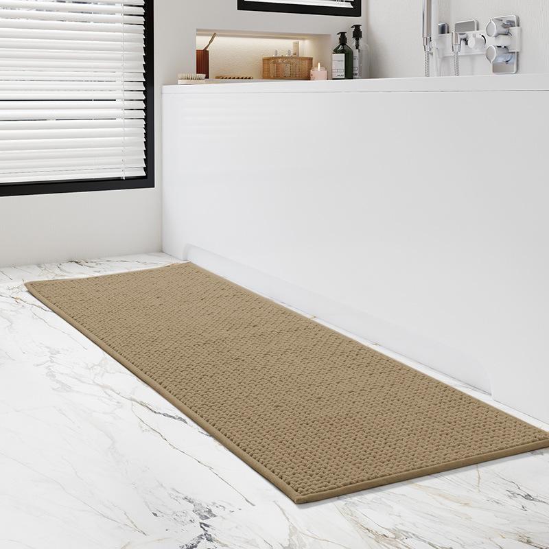 Long Rug Next To The Bathtub Chenille Woven Bath Mats Shower Room Water-absorbent Non-slip Foot Mat Bathroom Carpet