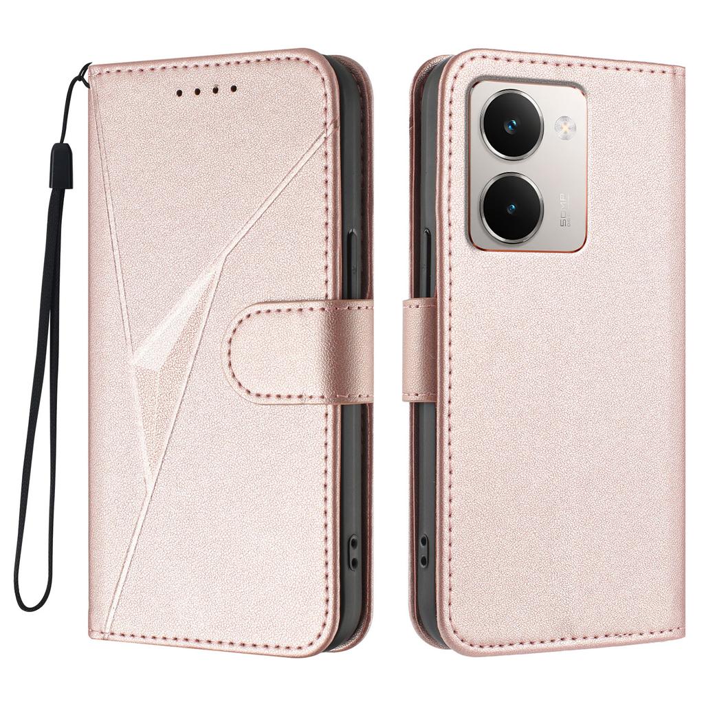 For Realme P3 Ultra 5G Case Triangle Imprint Leather Phone Cover with Lanyard