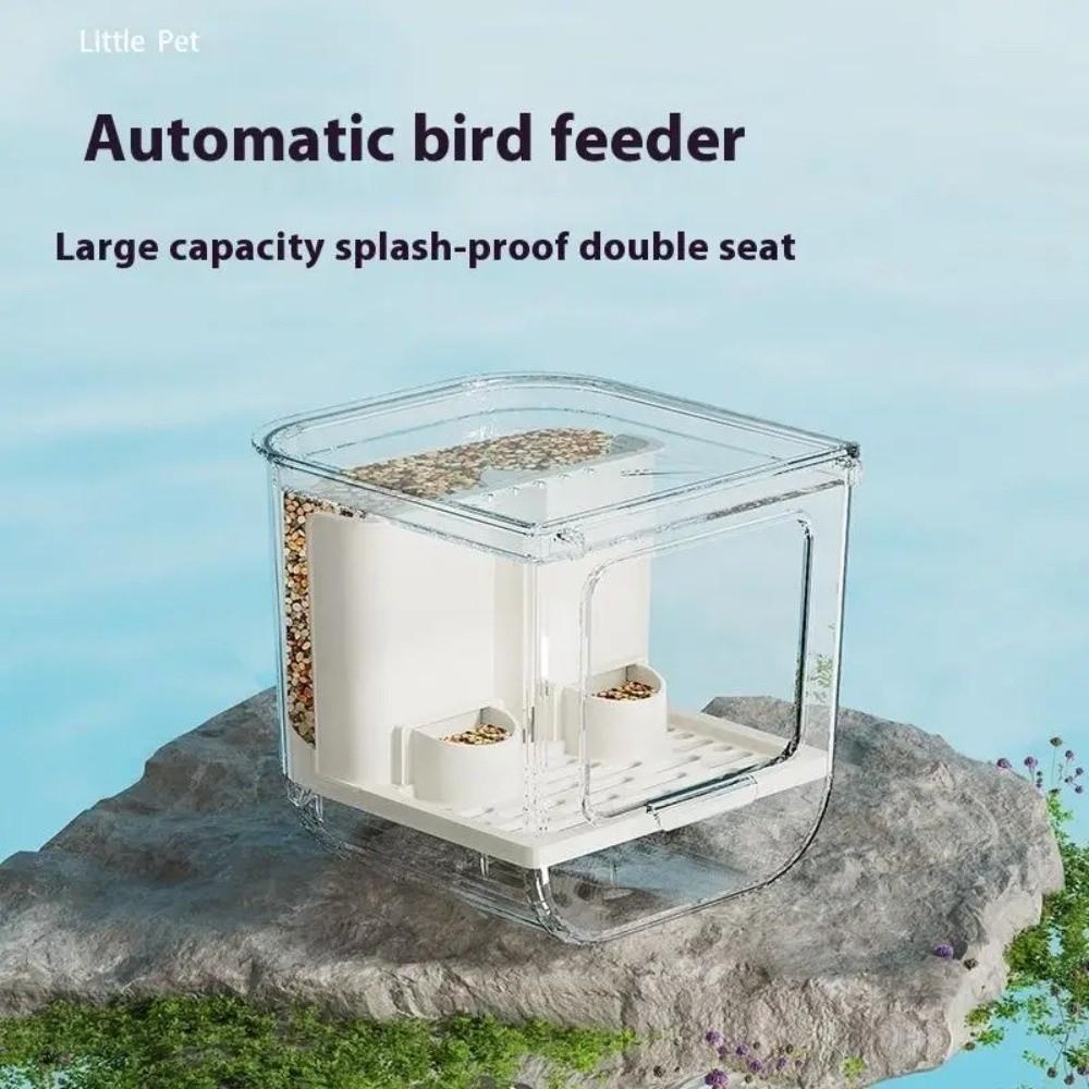 Transparent Automatic Feeding Device Large Capacity Bird Food Dispenser  Balcony
