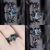 2025 New Fashion Black Sea Blue Diamond Ring for Women Elegant Stylish Zircon  Accessory