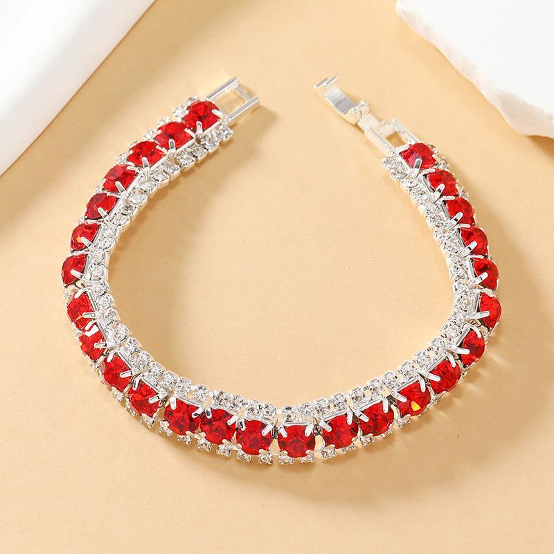 Elegant Multi-color Bohemian Crystal Women s Bracelet, Luxurious  Versatile Minimalist Alloy Design