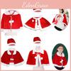 Mantello Rosso di Natale in Velluto Lussuoso per Adulti e Bambini con Cappello Coordinato