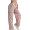 Quick Dry High Waisted Cargo Pants Women Solid Color Wide Leg Sports Pants Casual Drawstring