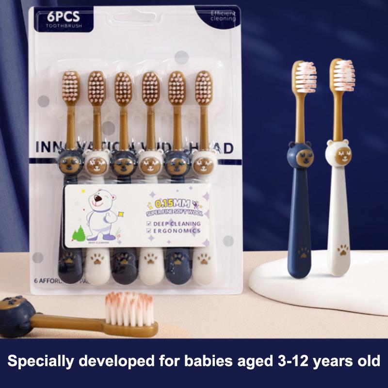 6Pcs Soft Bristle Manual Toothbrush Wide Brush Head Gentle Gum Care Sturdy Handle Deep Clean Tooth Brush For Family Oral Care