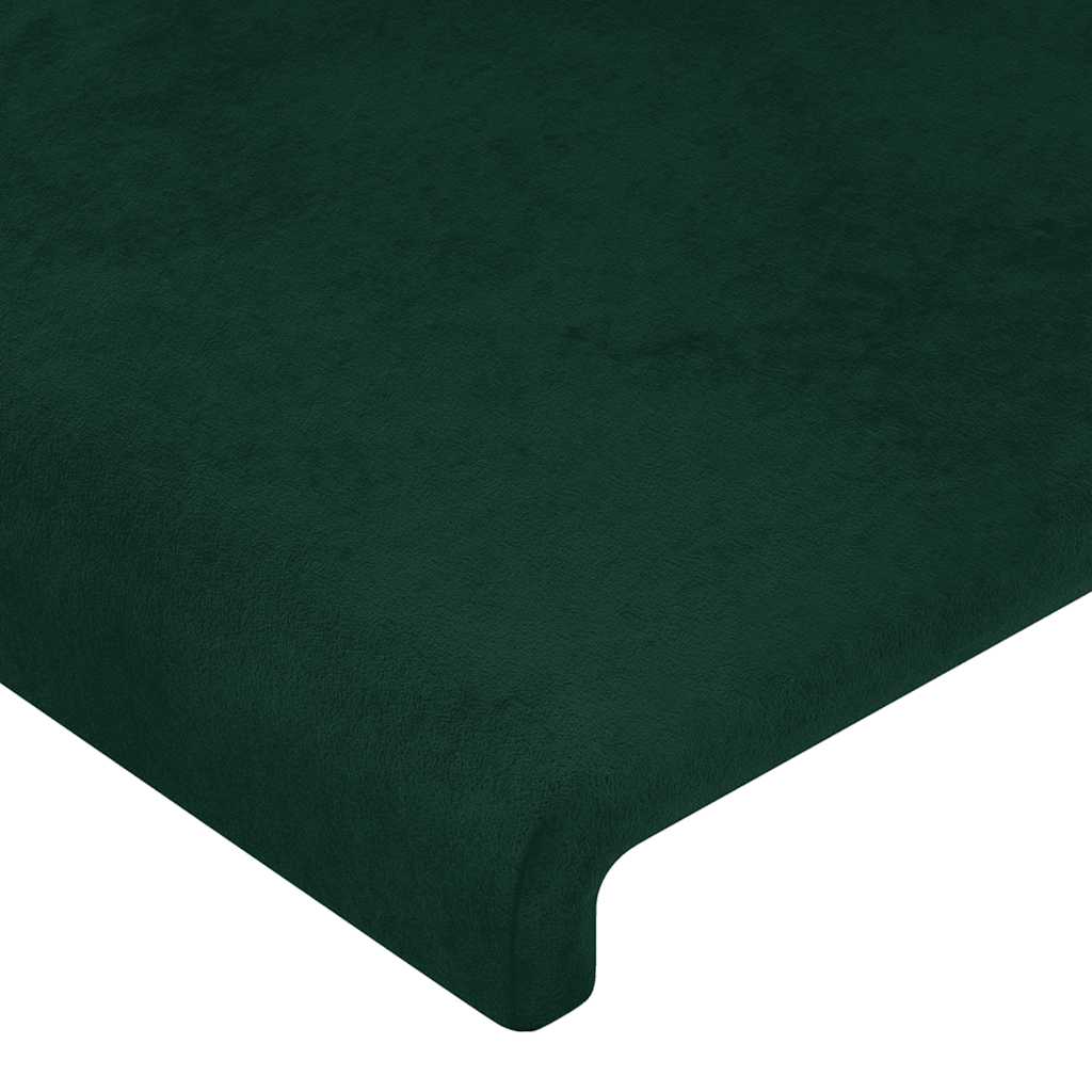 Vidaxl Zagłówek Do Łóżka Z Led, Ciemnozielony, 100X5X78/88 Cm, Aksamit