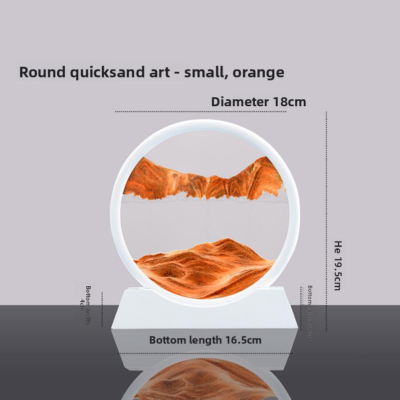 3D Moving Sand Art Picture Round Glass Deep Sea Sandscape Hourglass Quicksand Craft Flowing Sand Painting Office Home Decor Gift
