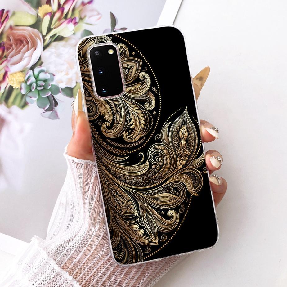 For Samsung Galaxy S20 Plus Case SM-G985F Luxury Bow Flowers Painted Cover Soft Silicone Case For Samsung S20+ S 20 Plus 5G Bags