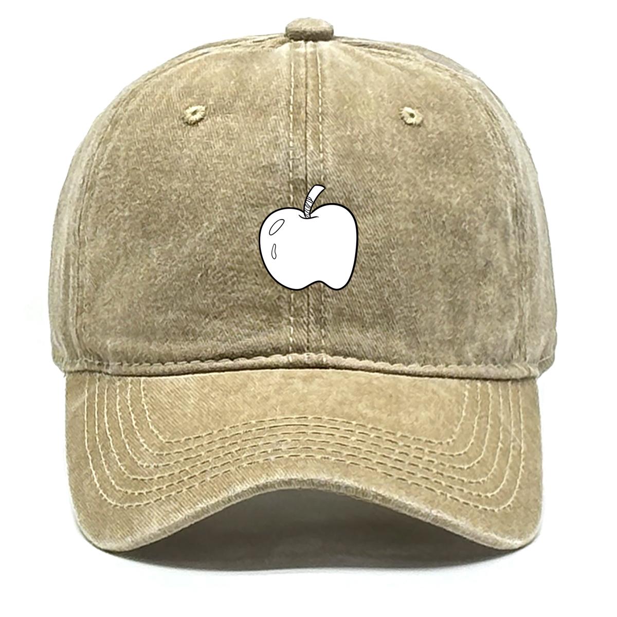 

Белая бейсболка-снэпбэк с принтом яблока, фруктовая сетчатая шляпа, регулируемый ремешок, головной убор, состаренная, ретро, регулируемая бейсболка as the picture хаки