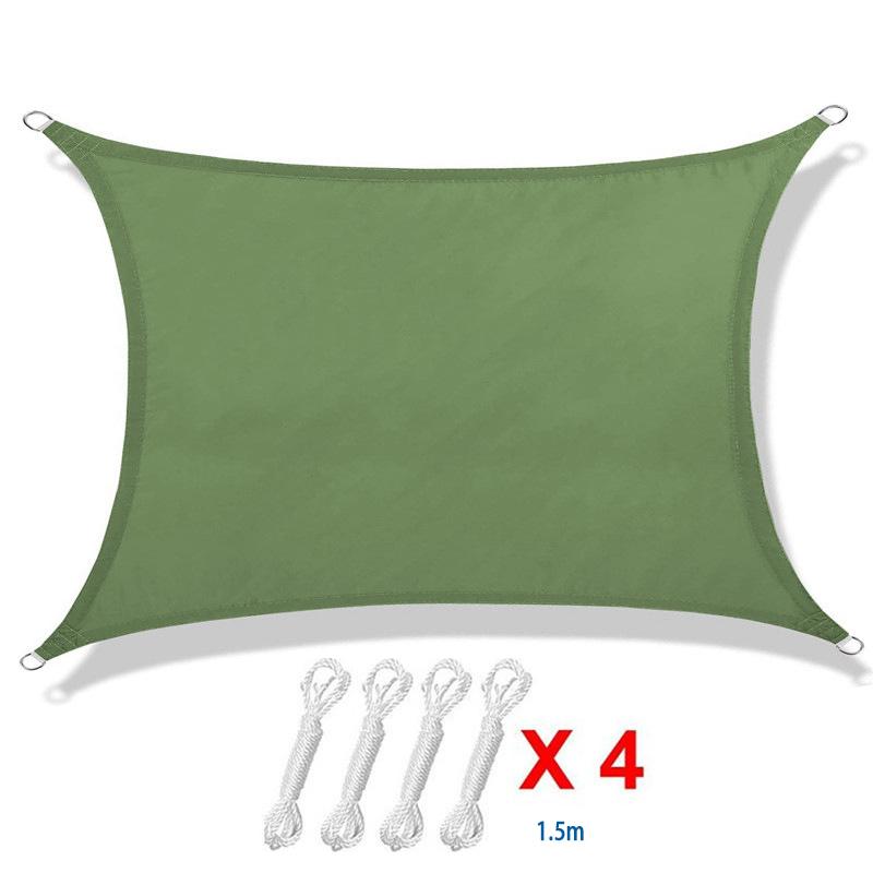 

1 комплект 2X3M водонепроницаемый тент четыре угла защита от солнца открытый навес сад терраса бассейн тень парус тент ткань 2*3M зелёный